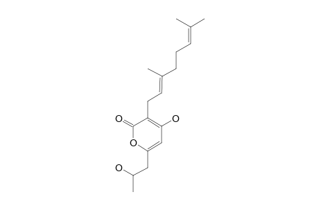 3-GERANYL-4-HYDROXY-6-(2-HYDROXYPROPYL)-2-PYRONE