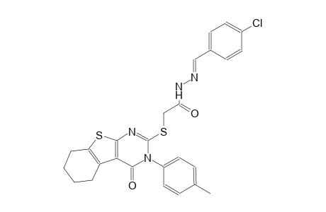 N'-[(E)-(4-chlorophenyl)methylidene]-2-{[3-(4-methylphenyl)-4-oxo-3,4,5,6,7,8-hexahydro[1]benzothieno[2,3-d]pyrimidin-2-yl]sulfanyl}acetohydrazide
