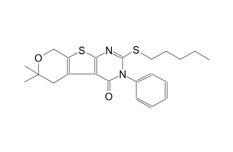 4H-pyrano[4',3':4,5]thieno[2,3-d]pyrimidin-4-one, 3,5,6,8-tetrahydro-6,6-dimethyl-2-(pentylthio)-3-phenyl-
