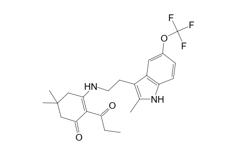 5,5-Dimethyl-3-[2-[2-methyl-5-(trifluoromethoxy)-1H-indol-3-yl]ethylamino]-2-(1-oxopropyl)-1-cyclohex-2-enone