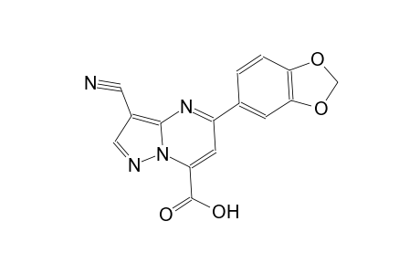 pyrazolo[1,5-a]pyrimidine-7-carboxylic acid, 5-(1,3-benzodioxol-5-yl)-3-cyano-