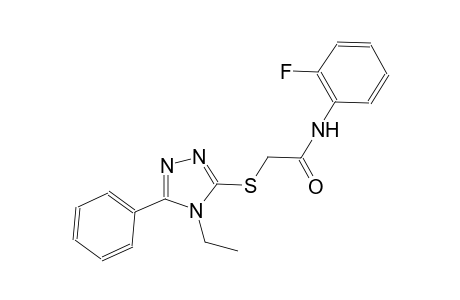 2-[(4-ethyl-5-phenyl-4H-1,2,4-triazol-3-yl)sulfanyl]-N-(2-fluorophenyl)acetamide