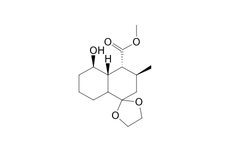 Methyl (1R*,2S*,8R*,8aS*)-8-hydroxy-2-methyl-4-oxodecahydronaphthalene-1-carboxylate-4(ethylene ketal)