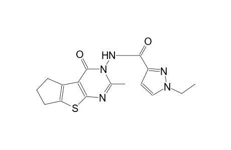 1-ethyl-N-(2-methyl-4-oxo-6,7-dihydro-4H-cyclopenta[4,5]thieno[2,3-d]pyrimidin-3(5H)-yl)-1H-pyrazole-3-carboxamide