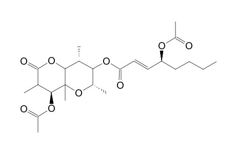 3,4a,6,8-Tetramethyl-7-[(4"-(acetoxy)oct-2'-enoyl)oxy]-4-(acetoxy)-(perhydro)-pyrano[2,3-b]pyran-2-one