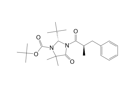 t-Butyl (2R,2' R)-2-(t-butyl)-5,5-dimethyl-3-(2'-methyl-3'-phenylpropanoyl)-4-oxoimidazolidine-1-carboxylate