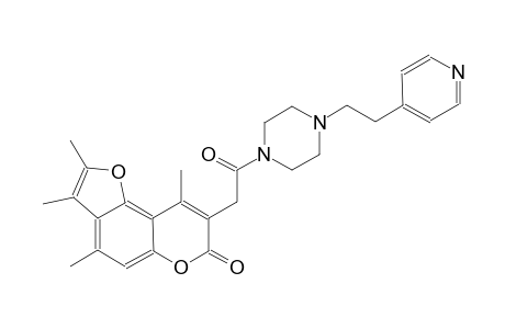 7H-furo[2,3-f][1]benzopyran-7-one, 2,3,4,9-tetramethyl-8-[2-oxo-2-[4-[2-(4-pyridinyl)ethyl]-1-piperazinyl]ethyl]-