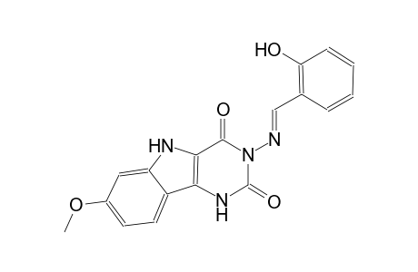 3-{[(E)-(2-hydroxyphenyl)methylidene]amino}-7-methoxy-1H-pyrimido[5,4-b]indole-2,4(3H,5H)-dione