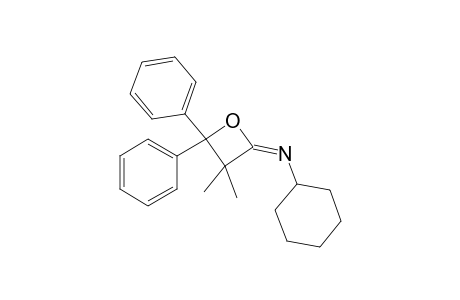 2-Cyclohexylimino-3,3-dimethyl-4,4-diphenyl oxetane
