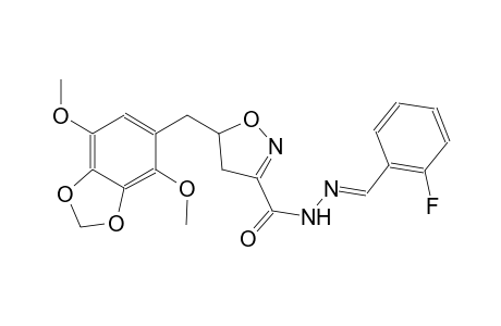 3-isoxazolecarboxylic acid, 5-[(4,7-dimethoxy-1,3-benzodioxol-5-yl)methyl]-4,5-dihydro-, 2-[(E)-(2-fluorophenyl)methylidene]hydrazide