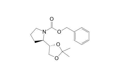 (2R)-2-[(4S)-2,2-dimethyl-1,3-dioxolan-4-yl]-1-pyrrolidinecarboxylic acid (phenylmethyl) ester