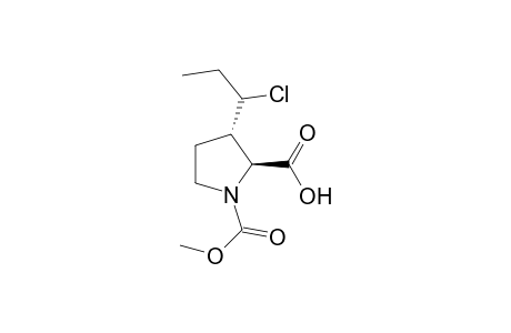 (2R*,3S*)-3-(1-Chloropropyl)pyrrolidine-1,2-dicarboxylic acid 1-methyl ester