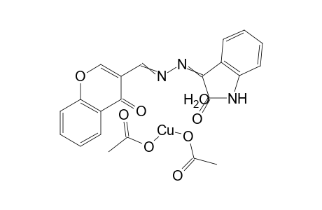 (acetyloxy)cuprio acetate 3-{2-[(4-oxo-4H-chromen-3-yl)methylidene]hydrazin-1-ylidene}-2,3-dihydro-1H-indol-2-one hydrate