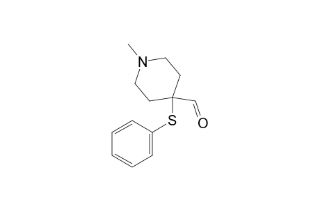 4-Piperidinecarboxaldehyde, 1-methyl-4-(phenylthio)-