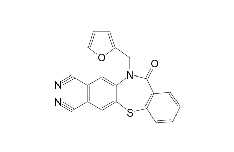 9-(furan-2-ylmethyl)-10-oxo-2-thia-9-azatricyclo[9.4.0.0(3,8)]pentadeca-1(11),3,5,7,12,14-hexaene-5,6-dicarbonitrile