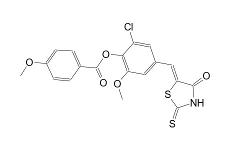 2-chloro-6-methoxy-4-[(Z)-(4-oxo-2-thioxo-1,3-thiazolidin-5-ylidene)methyl]phenyl 4-methoxybenzoate
