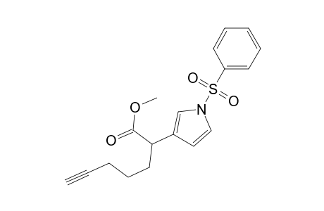 Methyl 2-(1-phenylsulfonylpyrrol-3-yl)hept-6-ynoate