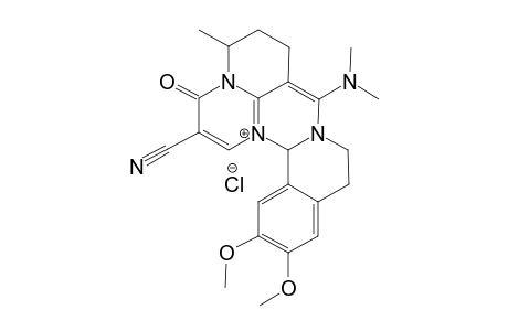 2-CYANO-7-DIMETHYLAMINO-4,5,6,8,9,13B-HEXAHYDRO-11,12-DIMETHOXY-4-METHYL-3-OXOISOQUINOLO-[1,2-B]-2,6A-DIAZA-3A-AZONIAPHENALENE;CHLORIDE