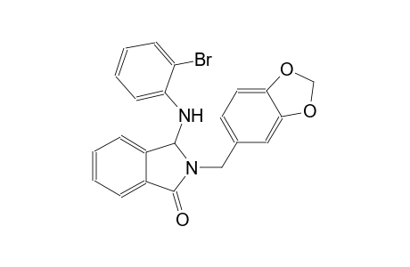 1H-isoindol-1-one, 2-(1,3-benzodioxol-5-ylmethyl)-3-[(2-bromophenyl)amino]-2,3-dihydro-