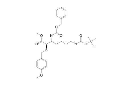 METHYL_(2S,3S)-2-[(4-METHOXYBENZYL)-THIO]-3-[[(BENZYLOXY)-CARBONYL]-AMINO]-5-[(TERT.-BUTOXYCARBONYL)-AMINO]_HEPTANOATE