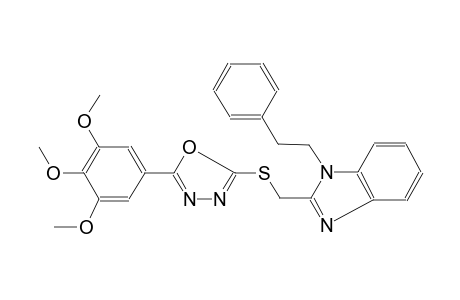 1-(2-phenylethyl)-2-({[5-(3,4,5-trimethoxyphenyl)-1,3,4-oxadiazol-2-yl]sulfanyl}methyl)-1H-benzimidazole
