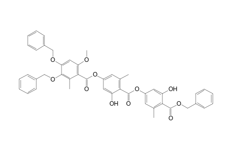 Benzoic acid, 2-hydroxy-4-[[6-methoxy-2-methyl-3,4-bis(phenylmethoxy)benzoyl]oxy]-6-methyl-, 3-hydroxy-5-methyl-4-[(phenylmethoxy)carbonyl]phenyl ester