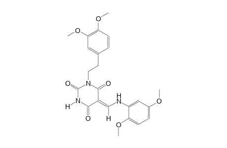 (5Z)-5-[(2,5-dimethoxyanilino)methylene]-1-[2-(3,4-dimethoxyphenyl)ethyl]-2,4,6(1H,3H,5H)-pyrimidinetrione