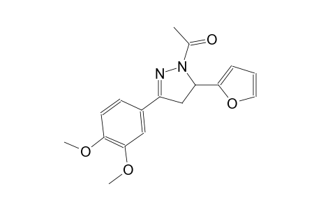 1-acetyl-3-(3,4-dimethoxyphenyl)-5-(2-furyl)-4,5-dihydro-1H-pyrazole