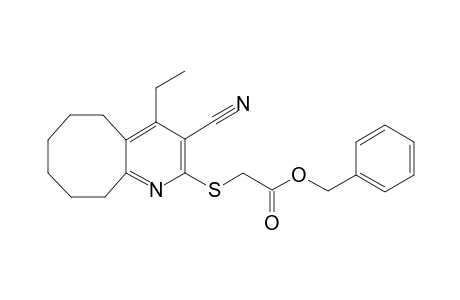 (phenylmethyl) 2-[(3-cyano-4-ethyl-5,6,7,8,9,10-hexahydrocycloocta[b]pyridin-2-yl)sulfanyl]ethanoate