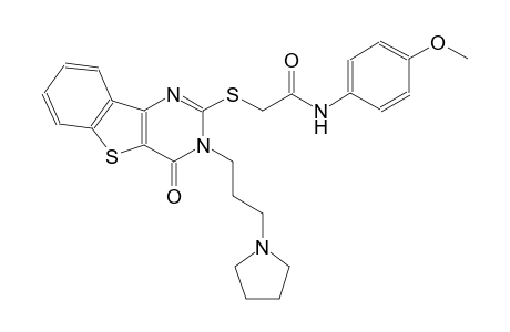 N-(4-methoxyphenyl)-2-({4-oxo-3-[3-(1-pyrrolidinyl)propyl]-3,4-dihydro[1]benzothieno[3,2-d]pyrimidin-2-yl}sulfanyl)acetamide