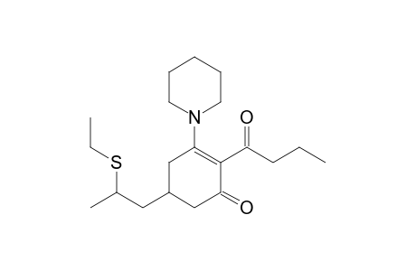 2-Cyclohexenone, 5-(2-ethylthio)propyl-2-(1-oxobutyl)-3-(1-piperidinyl)-