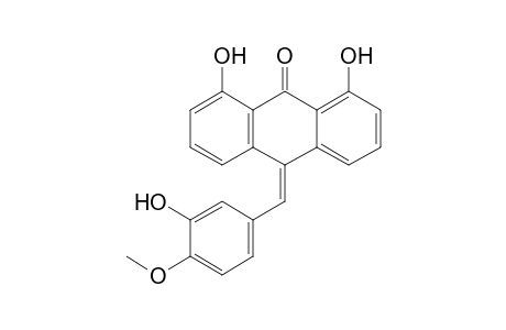 1,8-Dihydroxy-10-(3-hydroxy-4-methoxybenzylidene)-10H-anthracen-9-one