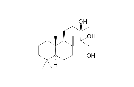 (+)-(2-.xi.,3R)-5-((1S,4aS,8aS)-5,5,8a-trimethyl-2-methylenedecahydro-1-naphthalenyl)-3-methyl-1,2,3-pentanetriol