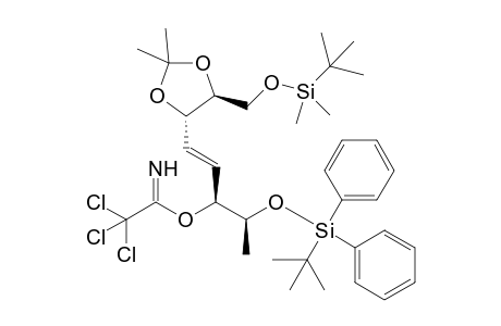 (4S,5S-)4-(tert-Butyldimethylsilyloxymethyl)-5-[(3S,4S,1E)-4-tert-butyldiphenylsilyloxy-3-(2,2,2-trichloroacetimidoyloxy)pentenyl]-2,2-dimethyl-1,3-dioxolane