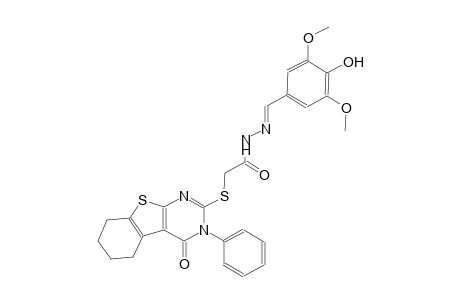 N'-[(E)-(4-hydroxy-3,5-dimethoxyphenyl)methylidene]-2-[(4-oxo-3-phenyl-3,4,5,6,7,8-hexahydro[1]benzothieno[2,3-d]pyrimidin-2-yl)sulfanyl]acetohydrazide