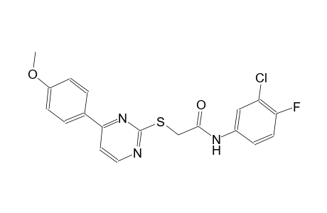 N-(3-chloro-4-fluorophenyl)-2-{[4-(4-methoxyphenyl)-2-pyrimidinyl]sulfanyl}acetamide