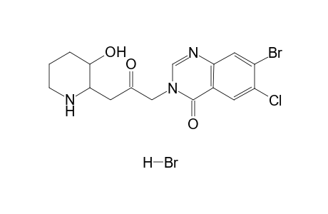 7-Bromo-6-chloro-3-[3-(3-hydroxypiperidin-2-yl)-2-oxopropyl]quinazolin-4-one hydrobromide