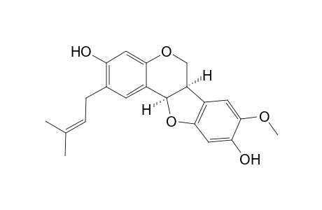 Eryvarin K [6aR,11aR)-3,9-Dihydroxy-8-methoxy-2-(3,3-dimethylallyl)pterocarpan]