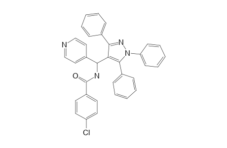 4-chloro-N-[pyridin-4-yl-[1,3,5-tri(phenyl)pyrazol-4-yl]methyl]benzamide