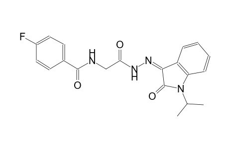 4-fluoro-N-{2-[(2Z)-2-(1-isopropyl-2-oxo-1,2-dihydro-3H-indol-3-ylidene)hydrazino]-2-oxoethyl}benzamide