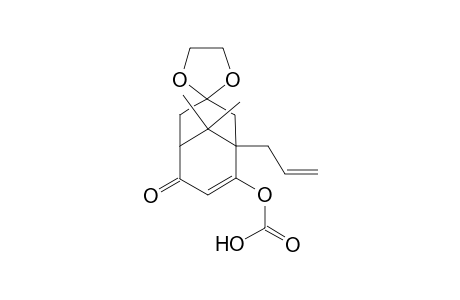 Carbonic acid, 9,9-dimethyl-8-oxospiro[bicyclo[3.3.1]non-6-ene-3,2'-[1,3]dioxolan]-6-yl 2-propenyl ester, (.+-.)-