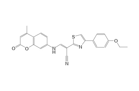 (2E)-2-[4-(4-ethoxyphenyl)-1,3-thiazol-2-yl]-3-[(4-methyl-2-oxo-2H-chromen-7-yl)amino]-2-propenenitrile