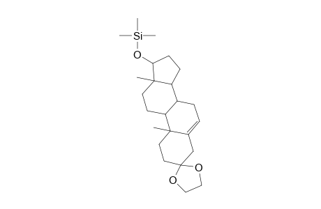 Spiro(1,3-dioxolane)-2,3'-(5'-androsten-16'-ol), tms derivative