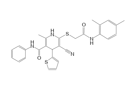 5-cyano-6-{[2-(2,4-dimethylanilino)-2-oxoethyl]sulfanyl}-2-methyl-N-phenyl-4-(2-thienyl)-1,4-dihydro-3-pyridinecarboxamide