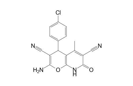 2-Amino-7,8-dihydro-5-methyl-7-oxo-4-(4-chlorophenyl)-4H-pyrano[2,3-b]pyridine-3,6-dicarbonitrile