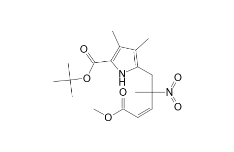 1H-Pyrrole-2-carboxylic acid, 5-(5-methoxy-2-methyl-2-nitro-5-oxo-3-pentenyl)-3,4-dimethyl-, 1,1-dimethylethyl ester, (Z)-(.+-.)-
