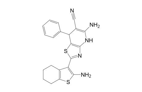 5-Amino-2-(2-amino-4,5,6,7-tetrahydrobenzo[b]thiophen-3-yl)7-phenyl-4,7-dihydrothiazolo[4,5-b]pyridine-6-carbonitrile