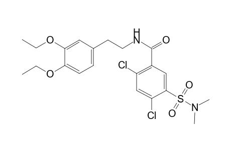 2,4-bis(chloranyl)-N-[2-(3,4-diethoxyphenyl)ethyl]-5-(dimethylsulfamoyl)benzamide