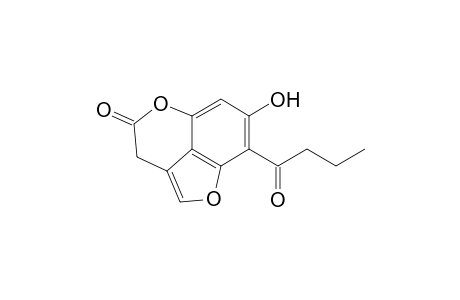 Furo[4,3,2-de][1]benzopyran-4(3H)-one, 7-hydroxy-8-(1-oxobutyl)-