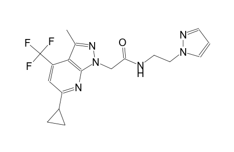 1H-pyrazolo[3,4-b]pyridine-1-acetamide, 6-cyclopropyl-3-methyl-N-[2-(1H-pyrazol-1-yl)ethyl]-4-(trifluoromethyl)-